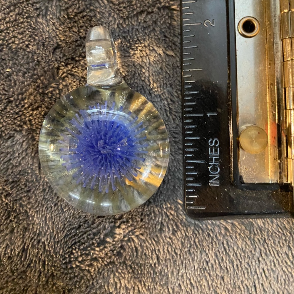 Beautiful blue burst glass pendent